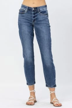 Nigro's Western Store #1 Ladies Judy Blue Midrise Clean Nondistressed Boyfriend Jean - 82277REG