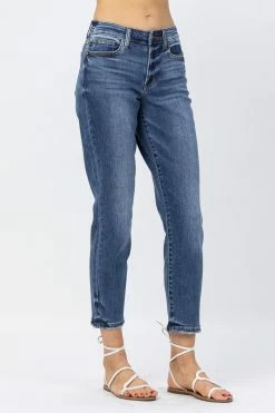 Nigro's Western Store #1 Ladies Judy Blue Midrise Clean Nondistressed Boyfriend Jean - 82277REG -Nigro's Western Store 0306JB 566