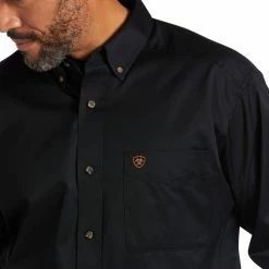 Men's Ariat Solid Twill Classic Fit Shirt - 10000502/10000503 -Nigro's Western Store 10000502 01