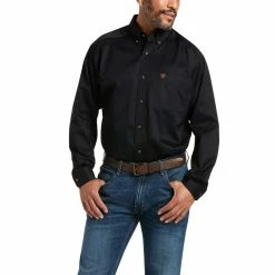 Men's Ariat Solid Twill Classic Fit Shirt - 10000502/10000503 -Nigro's Western Store 10000502 front