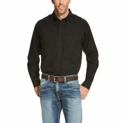 Men's Ariat Wrinkle Free Solid Long Sleeve Shirt Assorted Colors