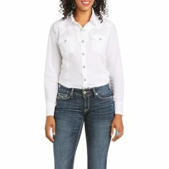 Ariat Ladies REAL Infamous Long Sleeve Shirt White - 10035256