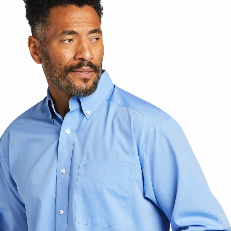 Men's Ariat Wrinkle Free Solid Pinpoint Oxford Classic Fit Shirt - 10039341 2 Men's Ariat Wrinkle Free Solid Pinpoint Oxford Classic Fit Shirt - 10039341 - Image 2
