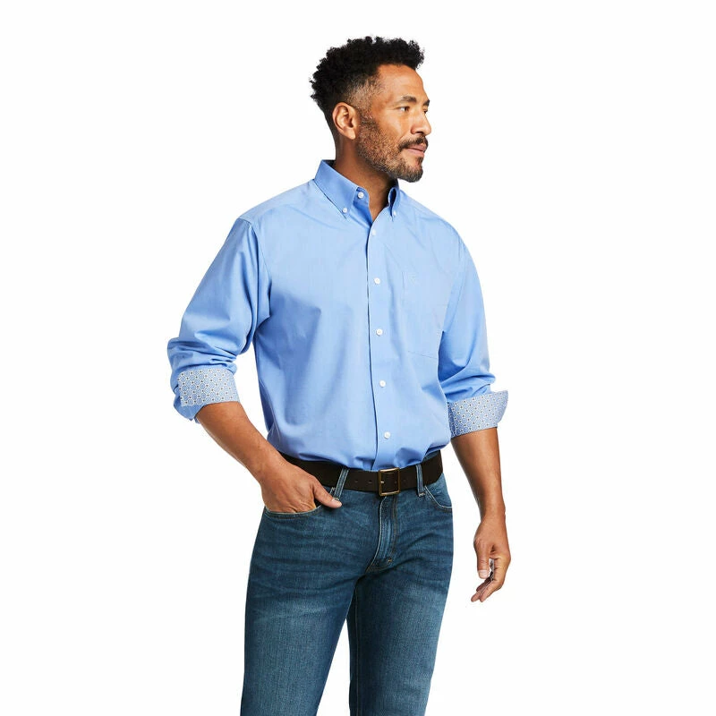 Men's Ariat Wrinkle Free Solid Pinpoint Oxford Classic Fit Shirt - 10039341 4 Men's Ariat Wrinkle Free Solid Pinpoint Oxford Classic Fit Shirt - 10039341 - Image 4
