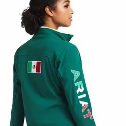 Ladies Ariat Classic Team MEXICO Softshell Water Resistant Jacket - 10031424/10039460 -Nigro's Western Store 10039460 02