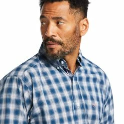 Men's Ariat Pro Taj Classic Long Sleeve Shirt In SkyFall - 10039667