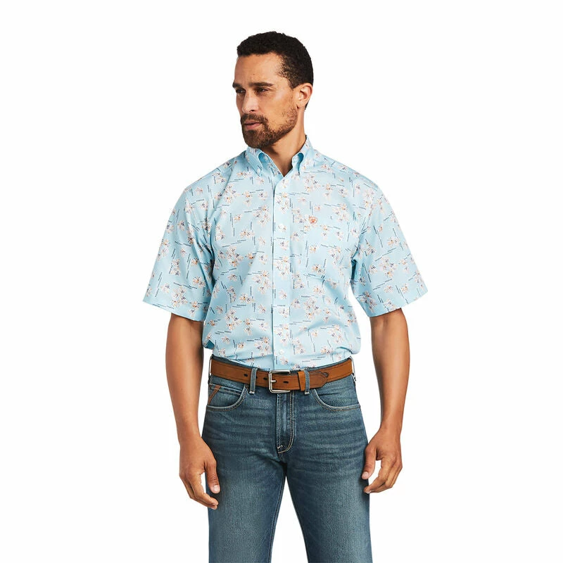 Men's Ariat Wrinkle Free Yariel Classic Fit Short Sleeve Shirt - 10040539 1 Men's Ariat Wrinkle Free Yariel Classic Fit Short Sleeve Shirt - 10040539