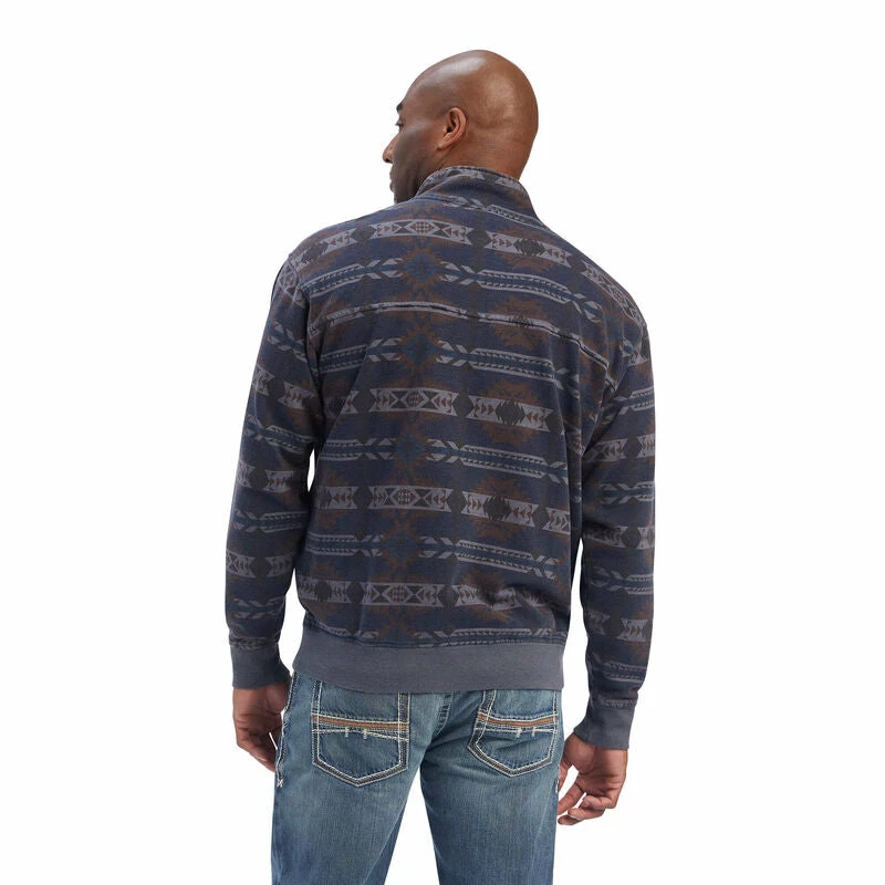 Men's Ariat Printed Overdyed Washed Sweater - 10041691 2 Men's Ariat Printed Overdyed Washed Sweater - 10041691 - Image 2