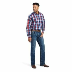 Men's Ariat Pro Series Team Corey Fitted Shirt - 10042359 -Nigro's Western Store 10042359 full