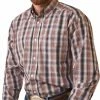 Men's Ariat Wrinkle Free Owen Classic Long Sleeve Shirt In Nutmeg - 10043646