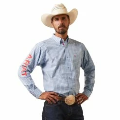 Nigro's Western Store #1 Men's Ariat Pro Series Team Hylton Fitted Long Sleeve Shirt - 10043875 3 Nigro's Western Store #1 Men's Ariat Pro Series Team Hylton Fitted Long Sleeve Shirt - 10043875 -Nigro's Western Store 10043875 front