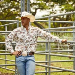 Nigro's Western Store #1 Men's Ariat Wrinkle Resist Paniolo Western Aloha Stretch Classic Fit Shirt - 10044020