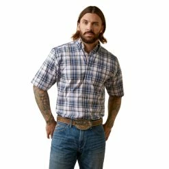 Nigro's Western Store #1 Men's Ariat Pro Series Olsen Blue Fitted Shirt - 10044915