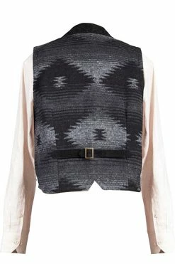Men's Scully Suede Black Vest With Knit Back - 1045/19