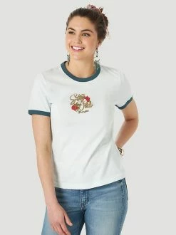 Ladies Wrangler Stay Wild Ringer Tee - LWK571B