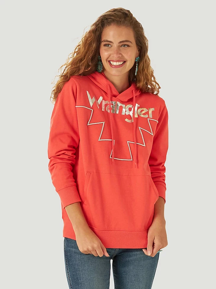 Ladies Wrangler Retro Metallic Logo Pullover Hoodie - 112317323 - FINAL SALE Ladies Wrangler Retro Metallic Logo Pullover Hoodie - 112317323 - FINAL SALE -Nigro's Western Store 112317323 HERO