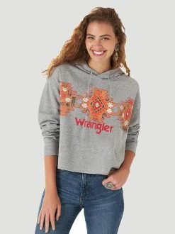 Ladies Wrangler Retro Southwestern Cropped Pullover Hoodie - 112317351