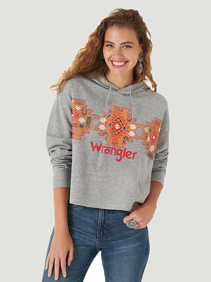 Ladies Wrangler Retro Southwestern Cropped Pullover Hoodie - 112317351 1 Ladies Wrangler Retro Southwestern Cropped Pullover Hoodie - 112317351