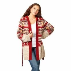 Ladies Wrangler Retro Western Vintage Cardigan With Hood - 2322127