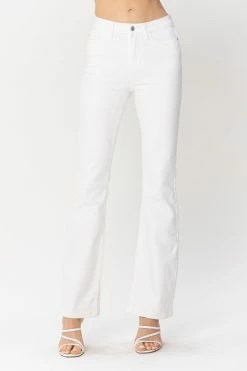 Nigro's Western Store #1 Ladie Judy Blue Midrise Bootcut In Pure White With Hem Slit - 88643REG -Nigro's Western Store 1230jb re 807