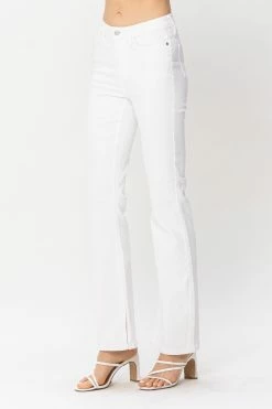 Nigro's Western Store #1 Ladie Judy Blue Midrise Bootcut In Pure White With Hem Slit - 88643REG -Nigro's Western Store 1230jb re 808