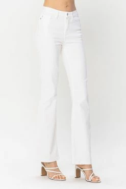Nigro's Western Store #1 Ladie Judy Blue Midrise Bootcut In Pure White With Hem Slit - 88643REG