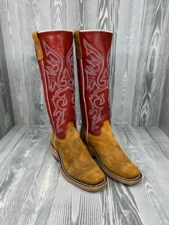 Men's Olathe Waxy Kudu With 15" Deep Red Navajo Bison Tops