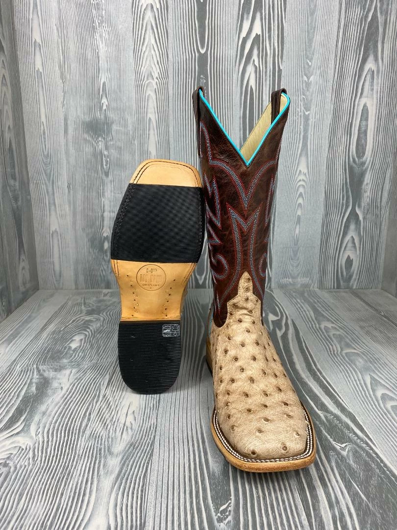 Men's Horse Power Top Hand Tan Vintage Bruciato FQ Ostrich With 13" Bone Explosion Tops HP-8051 3 Men's Horse Power Top Hand Tan Vintage Bruciato FQ Ostrich With 13" Bone Explosion Tops HP-8051 - Image 3
