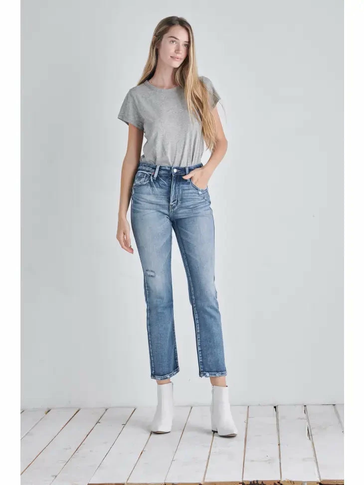 Nigro's Western Store #1 Ladies Artemis Vintage High Rise Stretch Distressed Ankle Straight Jean - AT1088STM 2 Nigro's Western Store #1 Ladies Artemis Vintage High Rise Stretch Distressed Ankle Straight Jean - AT1088STM - Image 2