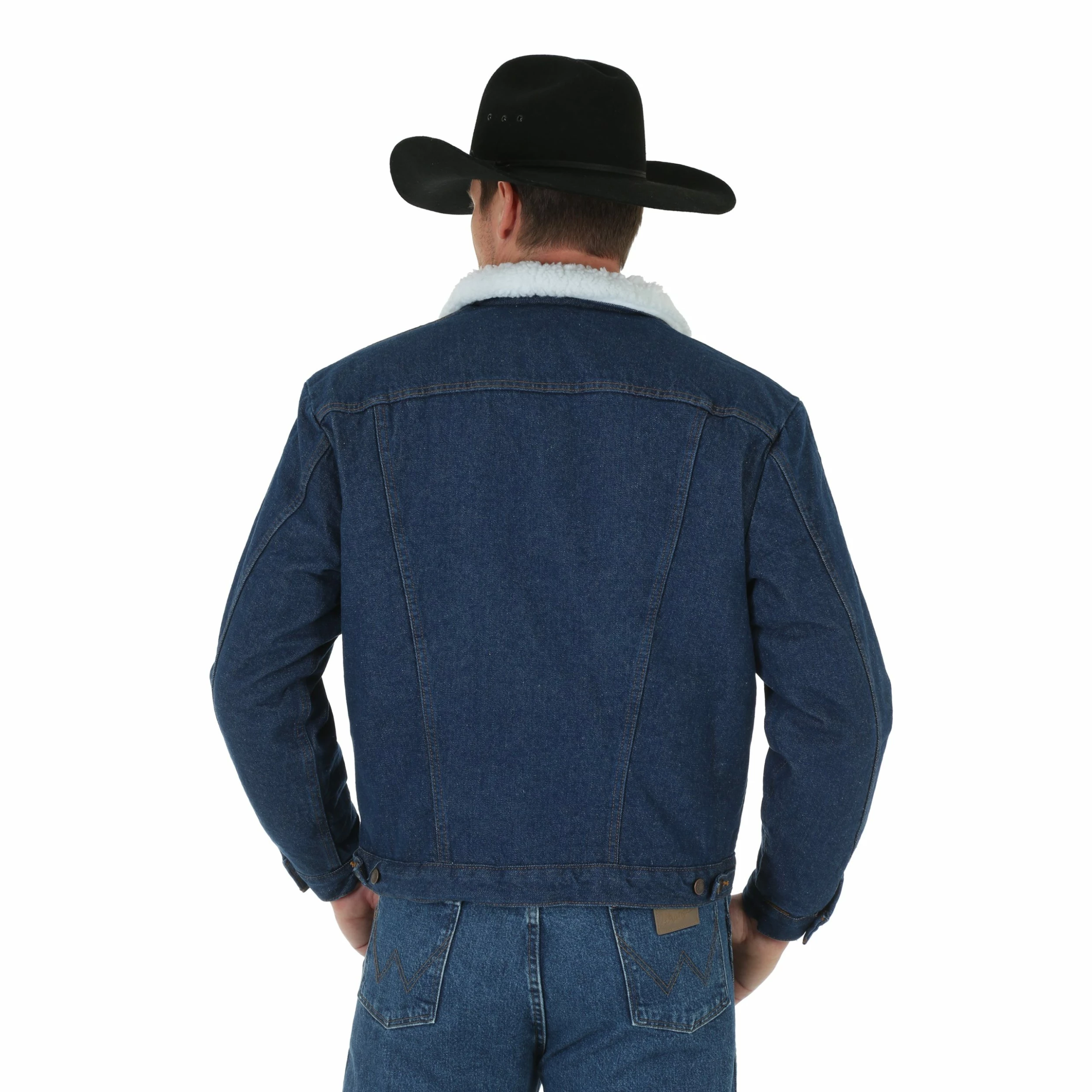 Men's Wrangler Western Sherpa Lined Denim Jacket - 74255PW 2 Men's Wrangler Western Sherpa Lined Denim Jacket - 74255PW - Image 2
