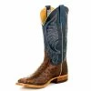 Men's Anderson Bean Kango Tabac Mad Dog Full Quill Ostrich With 13" Teal Faint Goat Tops - S3004