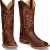 Men's Justin Carsen Camel Cowhide Wide Square Toe Western Boot - CJ2030
