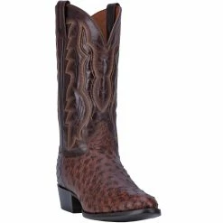 Men's Dan Post Brass Full Quill Ostrich Cowboy Boot - DP3016