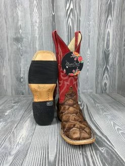 Macie Bean Cigar Matte Big Bass With 13" Red Sinsation Tops - M2007 -Nigro's Western Store FISH3