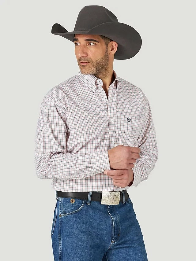 Men's Wrangler George Straight White Plaid Long Sleeve Shirt - MGSM974 Men's Wrangler George Straight White Plaid Long Sleeve Shirt - MGSM974 -Nigro's Western Store George Straight Ls White Plaid Mgsm974 S 1 04687.1641614762