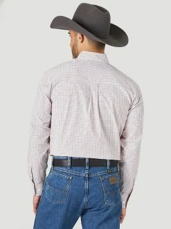 Men's Wrangler George Straight White Plaid Long Sleeve Shirt - MGSM974 2 Men's Wrangler George Straight White Plaid Long Sleeve Shirt - MGSM974 -Nigro's Western Store George Straight Ls White Plaid Mgsm974 S 2 76697.1641614763
