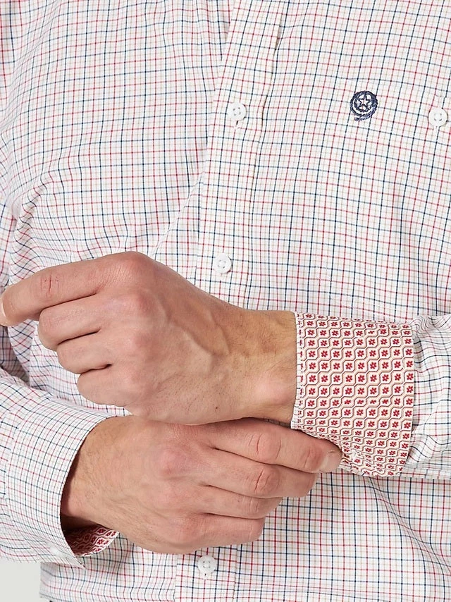 Men's Wrangler George Straight White Plaid Long Sleeve Shirt - MGSM974 Men's Wrangler George Straight White Plaid Long Sleeve Shirt - MGSM974 -Nigro's Western Store George Straight Ls White Plaid Mgsm974 S 3 22560.1641614763