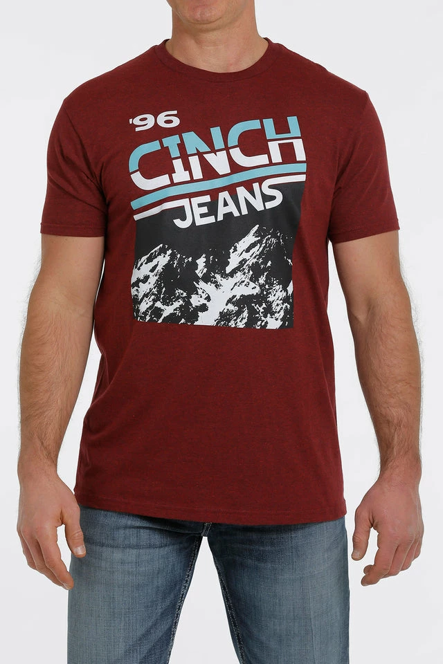 Men's Cinch 96' Mountain Graphic T-Shirt - MTT1690478 CINCH JEANS Men's Cinch 96' Mountain Graphic T-Shirt - MTT1690478 -Nigro's Western Store Heather Red Print Mtt1690478 S 1 77939