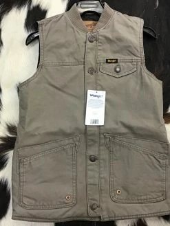 Boys Wrangler Rancher Vest - Morel - 112318252
