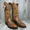 Men's Old West Tan Distressed Western R Toe - TBM3014
