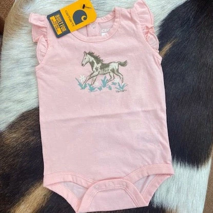Kids Carhartt Short Sleeve Day on the Farm Bodysuit - Strawberry Cream Kids Carhartt Short Sleeve Day On The Farm Bodysuit - Strawberry Cream -Nigro's Western Store IMG 0238