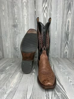 Men's Rios Of Mercedes Kango Tobac Bruciato Smooth Ostrich With 13" Black Absolute Tops -Nigro's Western Store IMG 0556