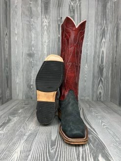 Men's Olathe Black Wyoming With 15" Deep Red Navajo Bison Tops - TT14 -Nigro's Western Store IMG 0983