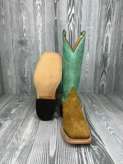 Mens Anderson Bean Sahara Suede With 13" Green Super Oil Tops -Nigro's Western Store IMG 1030 2