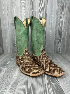 Men's Anderson Bean Saddle Brown Rustic Big Bass With 13" Jade Mad Dog Tops