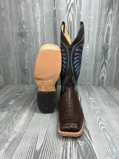 Men's Anderson Bean Brown Lux Hornback Caiman With 13" Puma Kidskin Tops -Nigro's Western Store IMG 2051