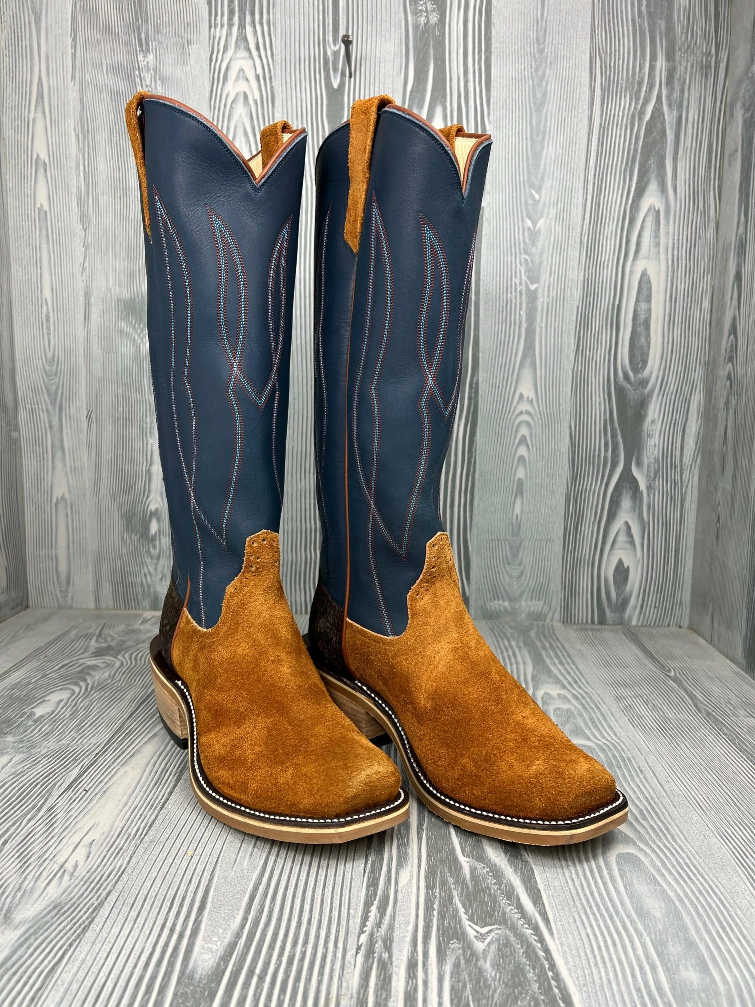 Men's Rios Of Mercedes Rust Crazyhorse Reversed With 16" Navy Waxy Kansas Tops - R9030 2 Men's Rios Of Mercedes Rust Crazyhorse Reversed With 16" Navy Waxy Kansas Tops - R9030 - Image 2