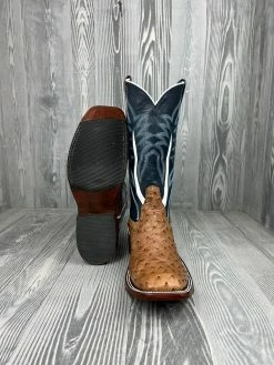 Men's Rios Of Mercedes Sandstone Full Ostrich With 13" Regal Kidskin Tops -Nigro's Western Store IMG 3325