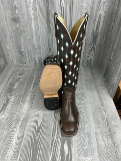 Olathe Boots Men's Olathe Brown Vachetta With 16" Brown Vachetta Tops - TT13 -Nigro's Western Store IMG 3987