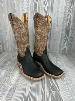 Men's Anderson Bean Black Oiled Shoulder With 13" Sand Floral Suede Tops